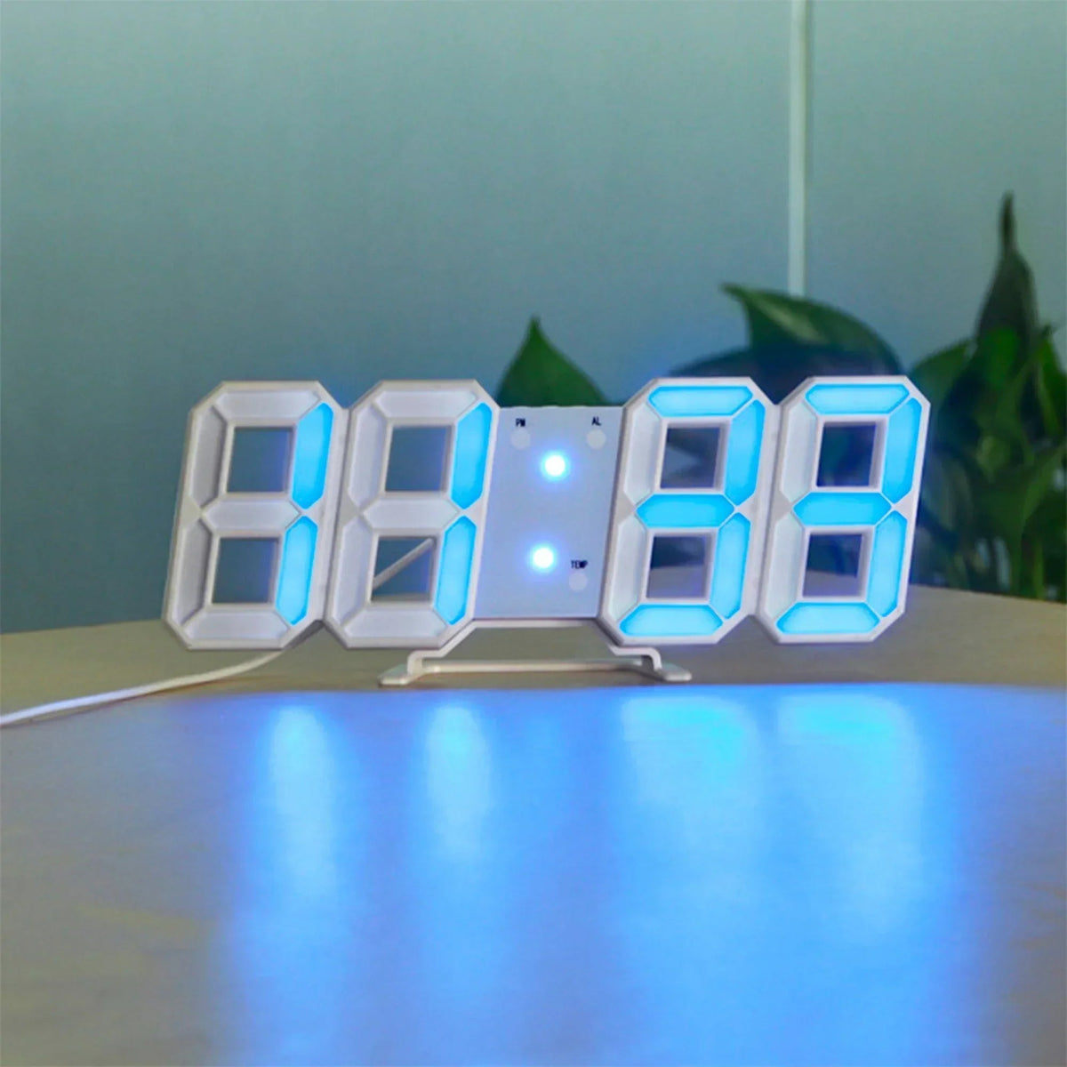 3D LED Digital Wall Clock - Modern, Dimmable Light Display