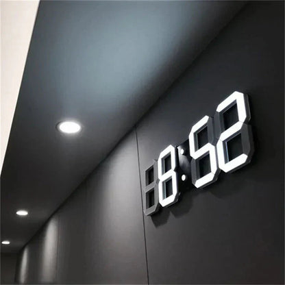 3D LED Digital Wall Clock - Modern, Dimmable Light Display