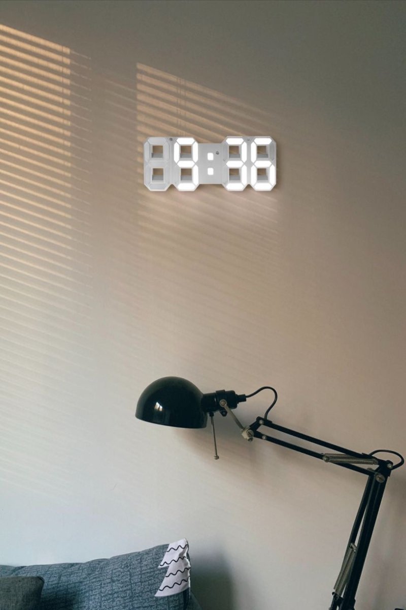 3D LED Digital Wall Clock - Modern, Dimmable Light Display