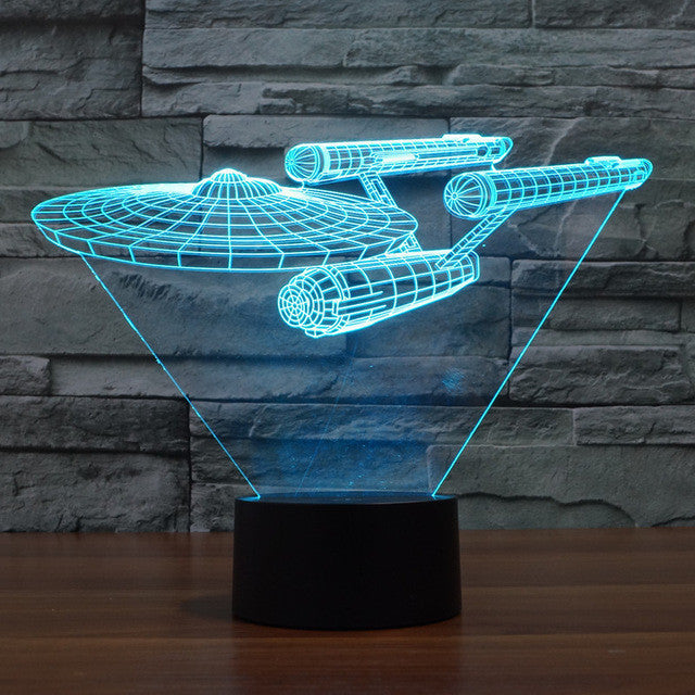 Star Trek Enterprise 3D Illusion LED Lamp - Multi Color Light