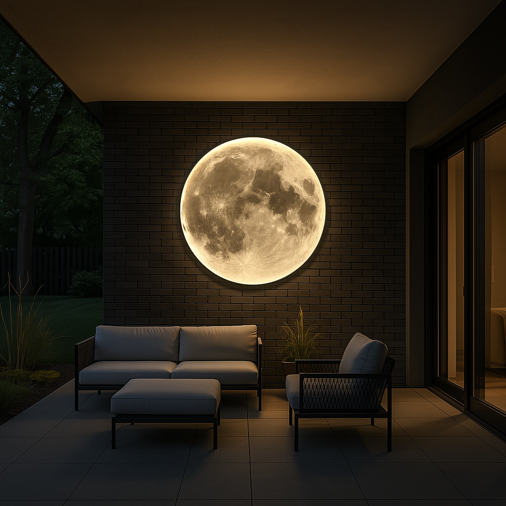 Realistic Moon Crater Wall Lamp with Ambient LED Glow