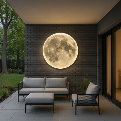 Realistic Moon Crater Wall Lamp with Ambient LED Glow
