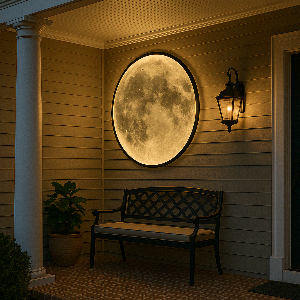 Realistic Moon Crater Wall Lamp with Ambient LED Glow