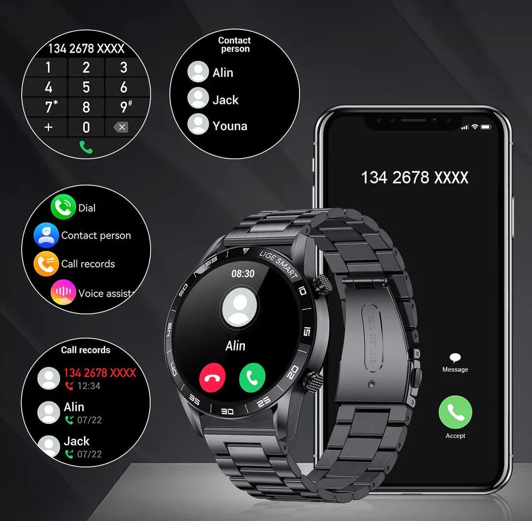 Luxe Men's Smartwatch | Multisport Mode | Health Monitoring