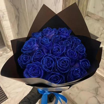Luxurious Sparkling Roses with Shimmering Finish