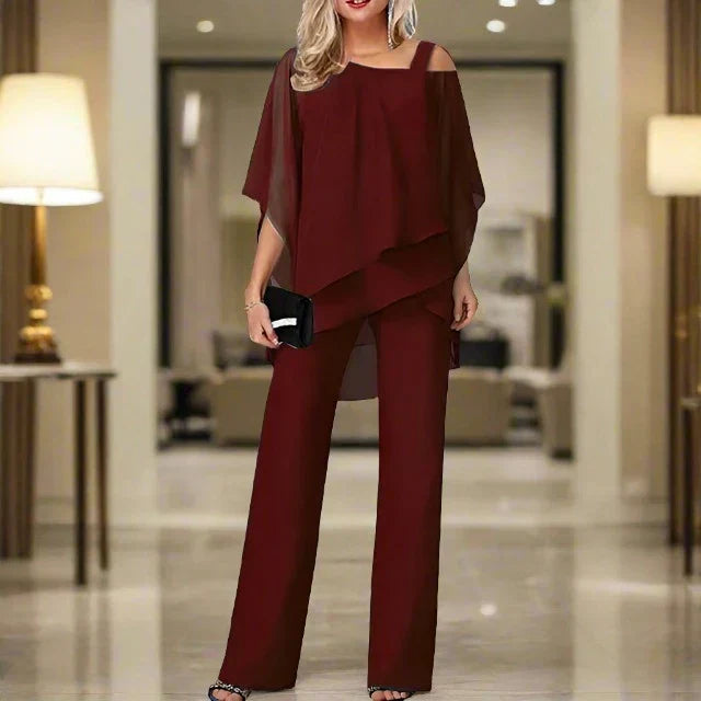 Elegant Chiffon Two-Piece Set