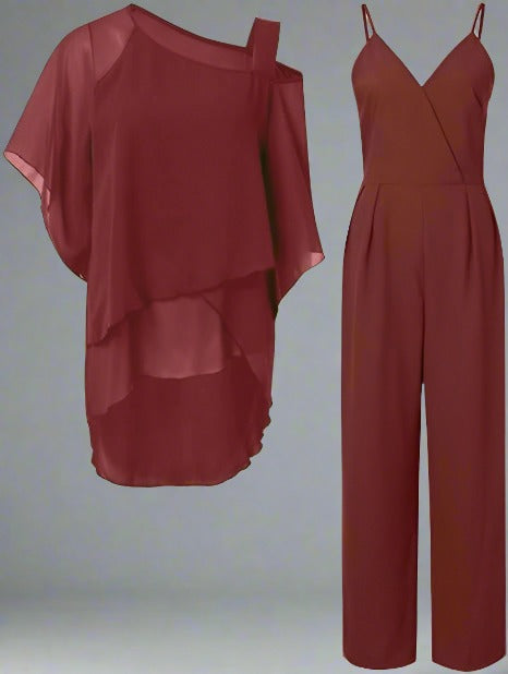 Elegant Chiffon Two-Piece Set