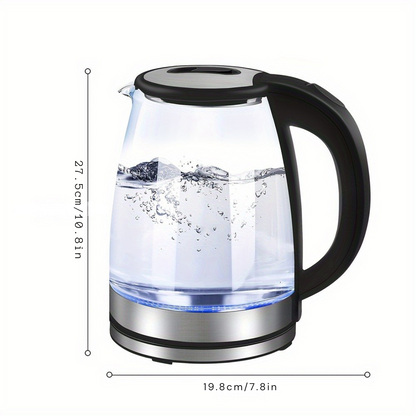 Glass Electric Kettle: Fast Boil 2L, LED, Auto Shut-off