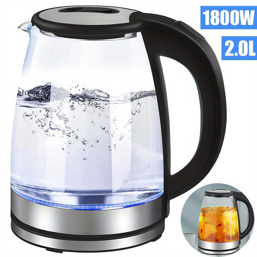 Glass Electric Kettle: Fast Boil 2L, LED, Auto Shut-off