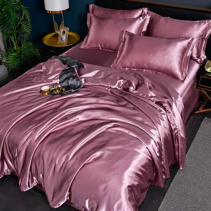 Luxury Plain Satin Duvet Cover - SilkSerenity