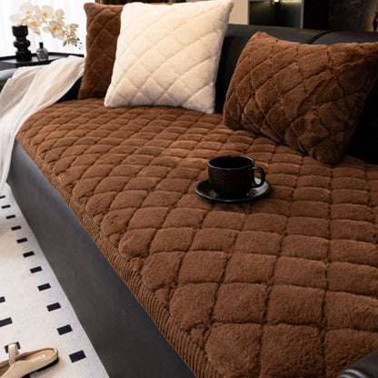 Plush Diamond Quilted Sofa Protector Cover