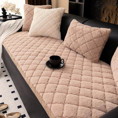 Plush Diamond Quilted Sofa Protector Cover