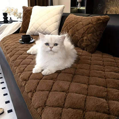 Plush Diamond Quilted Sofa Protector Cover
