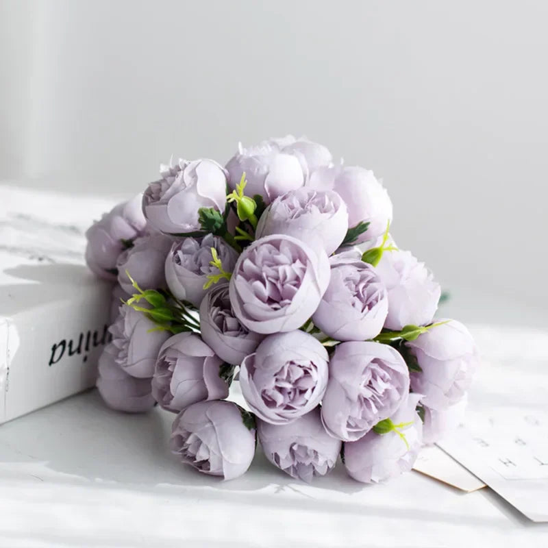 27 Realistic Silk Peony Blooms in Soft, Romantic Shades