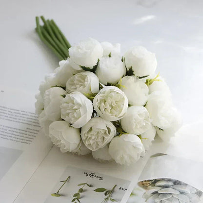 27 Realistic Silk Peony Blooms in Soft, Romantic Shades
