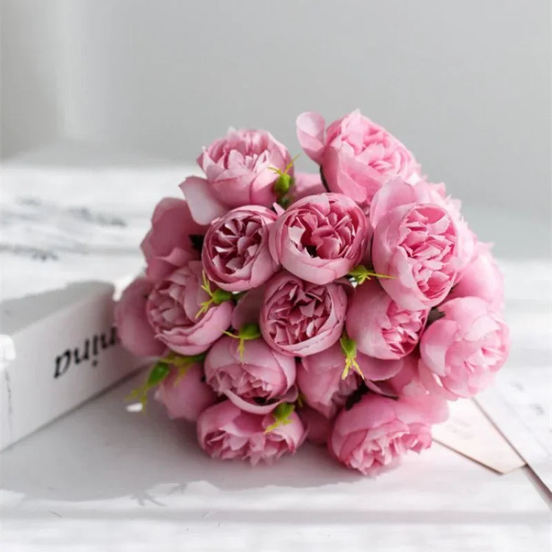 27 Realistic Silk Peony Blooms in Soft, Romantic Shades