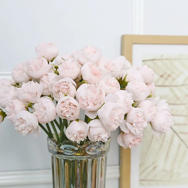 27 Realistic Silk Peony Blooms in Soft, Romantic Shades