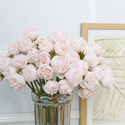 27 Realistic Silk Peony Blooms in Soft, Romantic Shades