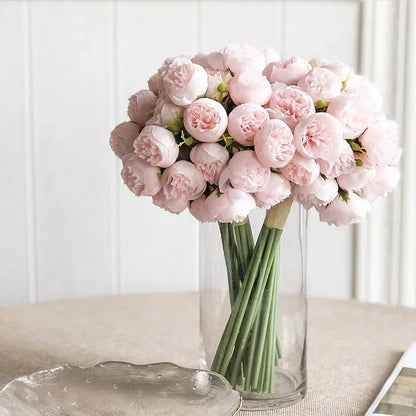 27 Realistic Silk Peony Blooms in Soft, Romantic Shades