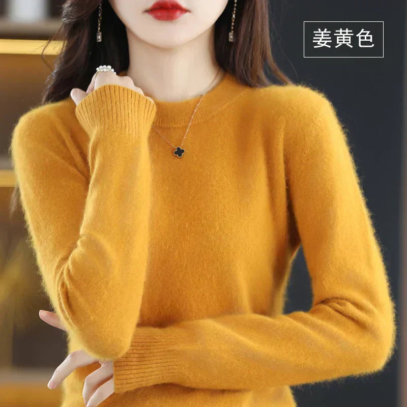 Lyrawea Women's Cashmere O-Neck Slim Fit Sweater