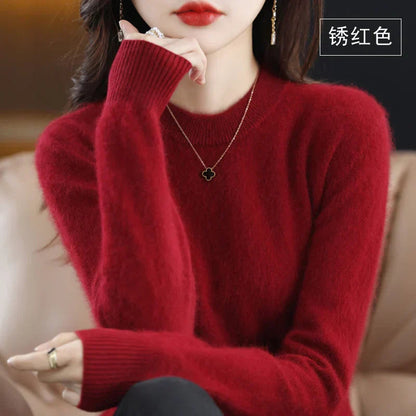 Lyrawea Women's Cashmere O-Neck Slim Fit Sweater