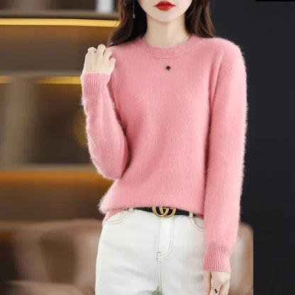 Lyrawea Women's Cashmere O-Neck Slim Fit Sweater