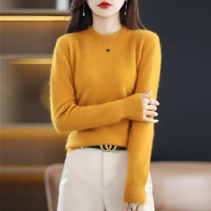 Lyrawea Women's Cashmere O-Neck Slim Fit Sweater