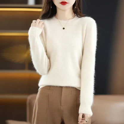 Lyrawea Women's Cashmere O-Neck Slim Fit Sweater