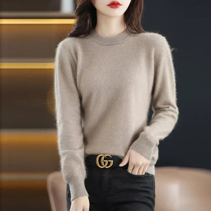 Lyrawea Women's Cashmere O-Neck Slim Fit Sweater