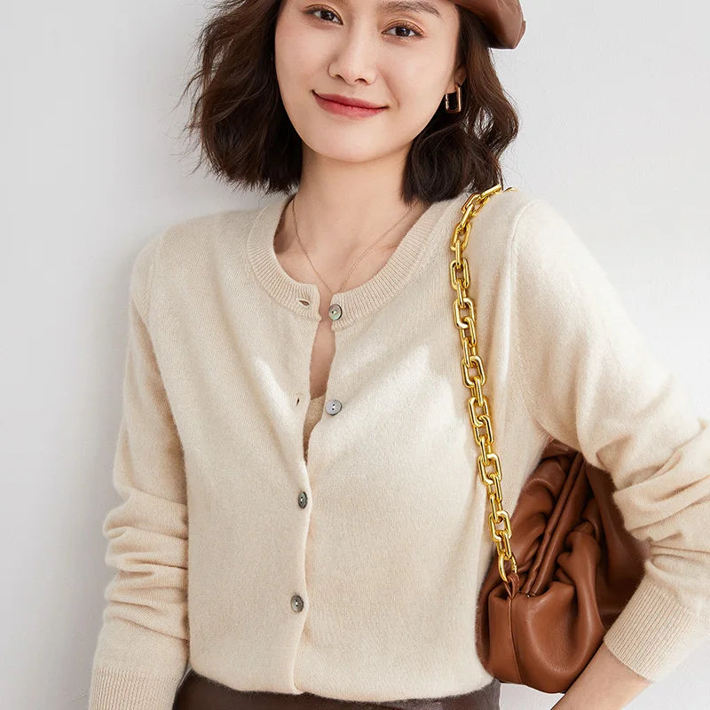 Lyria Cashmere Cardigan Soft Knit for Spring and Autumn