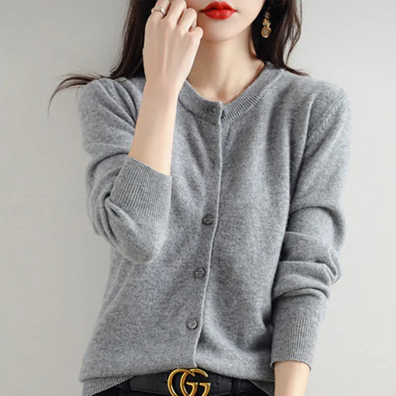 Lyria Cashmere Cardigan Soft Knit for Spring and Autumn