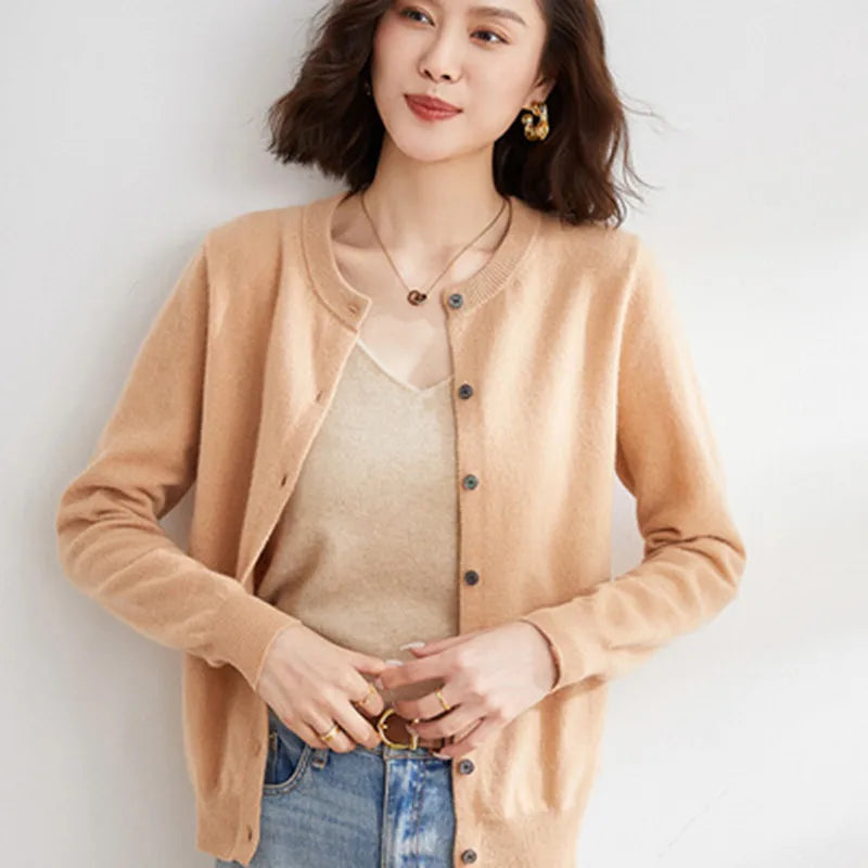 Lyria Cashmere Cardigan Soft Knit for Spring and Autumn