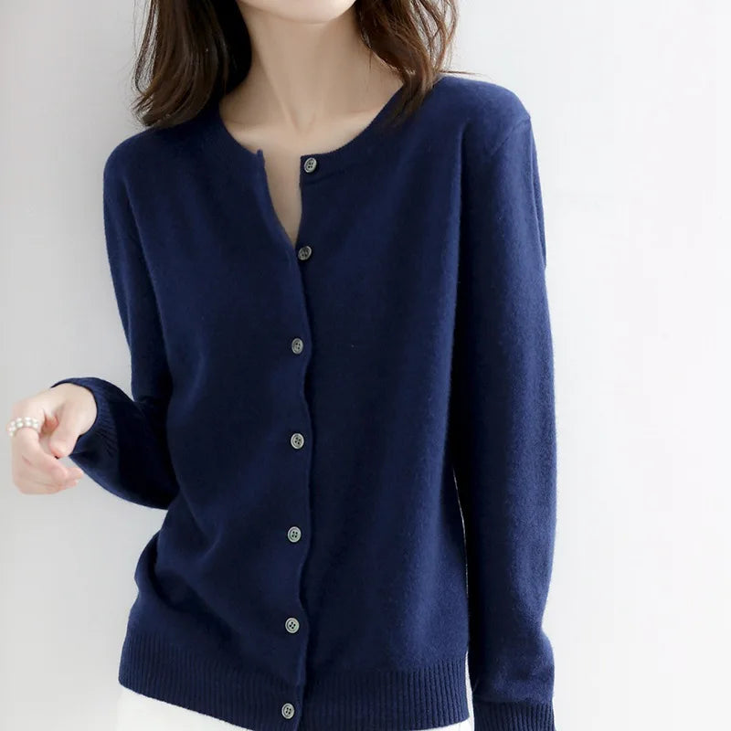 Lyria Cashmere Cardigan Soft Knit for Spring and Autumn