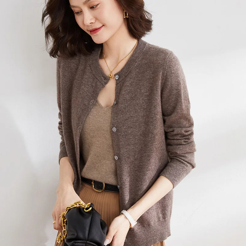 Lyria Cashmere Cardigan Soft Knit for Spring and Autumn
