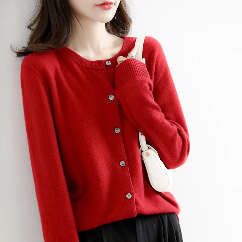 Lyria Cashmere Cardigan Soft Knit for Spring and Autumn