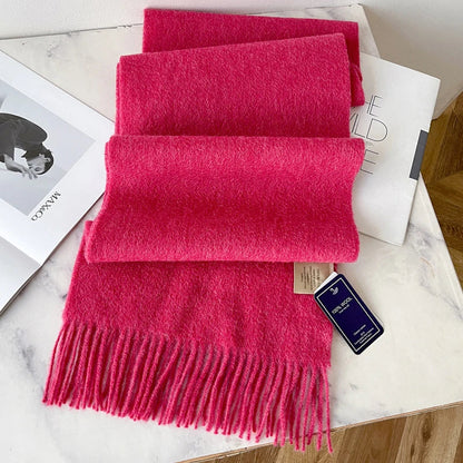 Lyvara Wool Winter Narrow Scarf Unisex Solid Color Warm And Soft