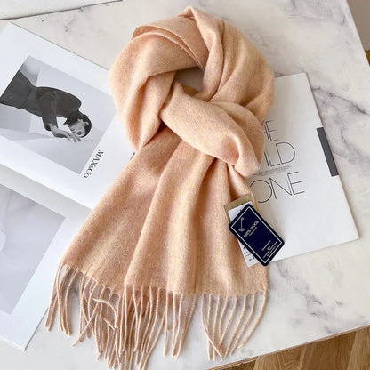 Lyvara Wool Winter Narrow Scarf Unisex Solid Color Warm And Soft