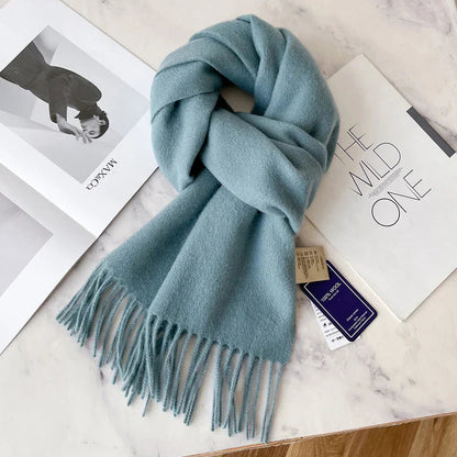Lyvara Wool Winter Narrow Scarf Unisex Solid Color Warm And Soft