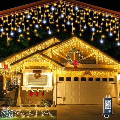 Warm White Twinkle LED Curtain Lights