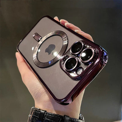 Magnetic Soft-Shell Case with Golden Finish for iPhone – Protection and Style