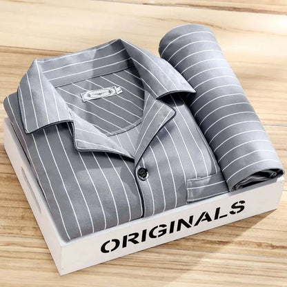 Men's Button-Up Shirt Pyjama Set