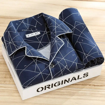 Men's Button-Up Shirt Pyjama Set