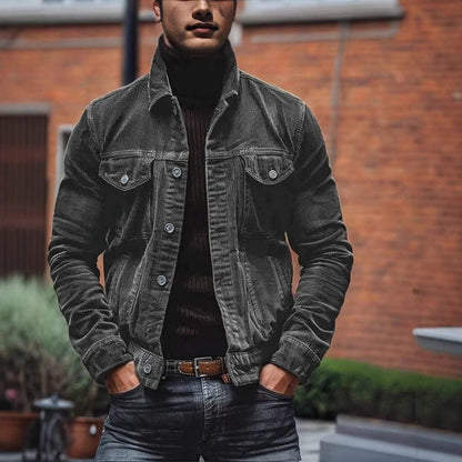 Men's Classic Fit Corduroy Jacket with Chest Pockets