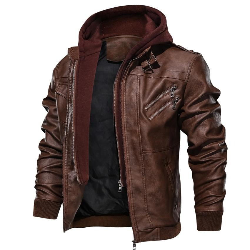 Men's Faux Leather Motorcycle Jacket