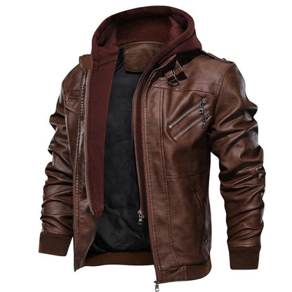 Men's Faux Leather Motorcycle Jacket