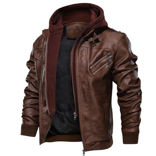 Men's Faux Leather Motorcycle Jacket