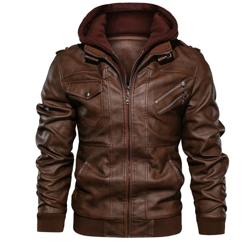 Men's Faux Leather Motorcycle Jacket