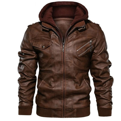 Men's Faux Leather Motorcycle Jacket