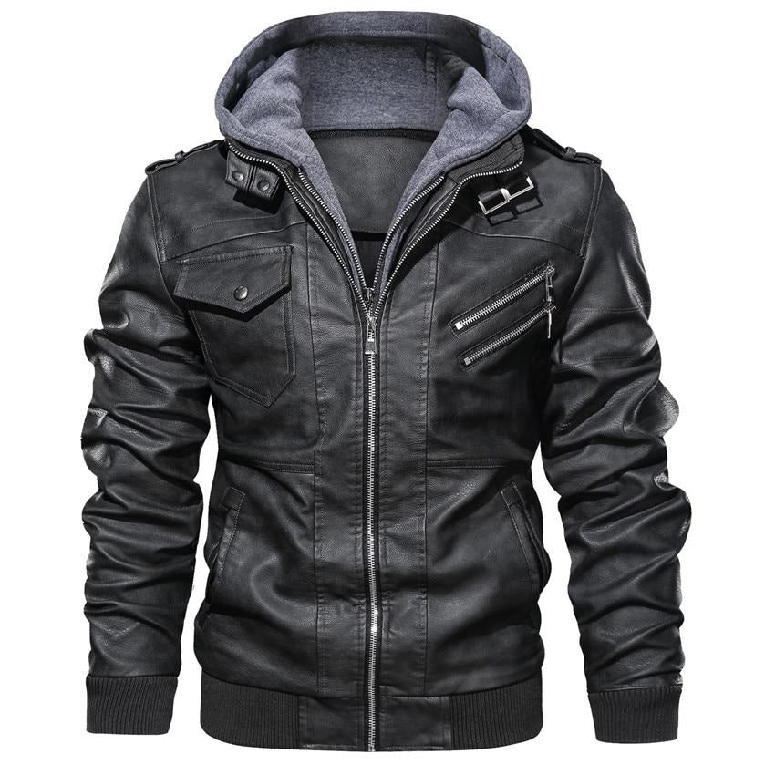 Men's Faux Leather Motorcycle Jacket