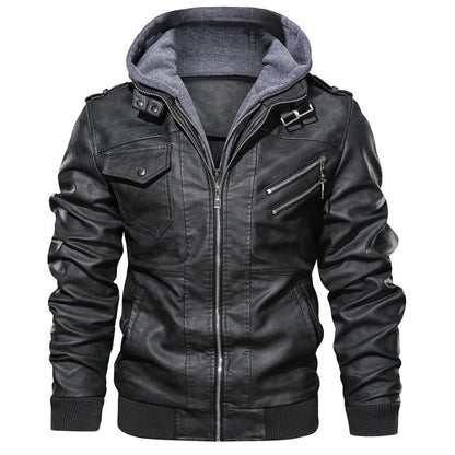 Men's Faux Leather Motorcycle Jacket